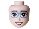 Part No: 106034  Name: Mini Doll, Head Friends Male Large with Reddish Brown Eyes, Eyebrows and Chin Dimple, Open Mouth Smile with White Teeth and Sand Blue Glasses Pattern