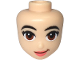 Part No: 106081  Name: Mini Doll, Head Friends with Black Eyebrows, Reddish Brown Eyes, Coral Lips, and Smirk Pattern
