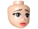 Part No: 113761  Name: Mini Doll, Head Friends with Dark Tan Eyebrows, Black Eyelashes, Reddish Brown Eyes, Coral Lips, Closed Mouth Pattern