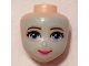 Part No: 17743  Name: Mini Doll, Head Friends with Light Blue Eyes, Pink Lips and Light Aqua Beauty Mask Pattern