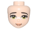 Part No: 1867  Name: Mini Doll, Head Friends with Black Eyebrows, Olive Green Eyes, Nougat Lips Pattern