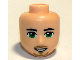 Part No: 19739  Name: Mini Doll, Head Friends Male Large with Green Eyes, Eyebrows, Beard and Open Smile Pattern