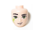 Part No: 19996  Name: Mini Doll, Head Friends Male Large with Lime Eyes, Slight Smile and Lime Elves Tribal Pattern (Farran)