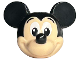 Part No: 24629pb08  Name: Minifigure, Head, Modified Mouse with Black Ears, Eyebrows and Nose and White Eyes Pattern (Mickey)