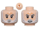 Part No: 28621pb0117  Name: Minifigure, Head Dual Sided Dark Bluish Gray Eyebrows, Light Bluish Gray Moustache, White Beard, Furrowed Brow, Neutral / Open Mouth with Teeth Pattern - Vented Stud