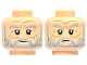 Part No: 28621pb0136  Name: Minifigure, Head Dual Sided Light Bluish Gray Bushy Eyebrows, Moustache, and Beard, Medium Nougat Cheek Lines, Wrinkles, and Forehead Crease, Slight Smirk / Neutral Pattern - Vented Stud