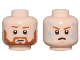 Part No: 28621pb0166  Name: Minifigure, Head Dual Sided Dark Orange Eyebrows and Beard, Neutral / Angry with Bright Light Blue Water Drops Pattern - Vented Stud