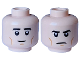 Part No: 28621pb0217  Name: Minifigure, Head Dual Sided Black Eyebrows, Eyes and Mouth and Medium Nougat Cheek Lines and Chin Dimple, Neutral / Angry Pattern - Vented Stud