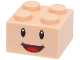 Part No: 3003pb144  Name: Brick 2 x 2 with Black Eyes, White Pupils, and Dark Red Open Mouth Smile with Red Tongue Pattern (Super Mario Yellow Toad Face)
