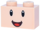 Part No: 3004pb361  Name: Brick 1 x 2 with Black Eyes, White Glints and Dark Red Open Mouth Smile with Red Tongue Pattern (Super Mario Captain Toad Face)