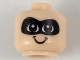 Part No: 33464pb02  Name: Minifigure, Baby / Toddler Head with Neck with Black Eyes, White Pupils, Black Domino Mask, and Smile Pattern