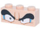 Part No: 3622pb164  Name: Brick 1 x 3 with Black Eyebrows, White Angry Eyes, Dark Azure Rims, Medium Nougat Wrinkles Pattern (Super Mario Wario Upper Face)