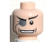 Part No: 3626bpb0028  Name: Minifigure, Head Glasses with Monocle, White Pupil, Wide Grin Pattern (The Penguin) - Blocked Open Stud
