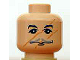 Part No: 3626bpb0209  Name: Minifigure, Head Moustache Thin Gray, Black Eyebrows, Scratches/Scars across Face Pattern (HP Professor Lupin) - Blocked Open Stud