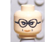 Part No: 3626bpb0211  Name: Minifigure, Head Female Glasses, White Pupils, Red Lips and Dimples Pattern (HP Professor Trelawney) - Blocked Open Stud