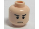 Part No: 3626bpb0215  Name: Minifigure, Head Male Stern Black Eyebrows, Black Eyes and Frown Pattern - Blocked Open Stud