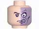 Part No: 3626bpb0258  Name: Minifigure, Head Male Half Normal, Half Sand Purple with Scar Pattern (Two-Face) - Blocked Open Stud