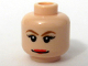 Part No: 3626bpb0290  Name: Minifigure, Head Female Reddish Brown Eyebrows, Red Lips Pattern (Trixie) - Blocked Open Stud
