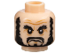 Part No: 3626bpb0565  Name: Minifigure, Head PotC Black Bushy Eyebrows, Beard, and Moustache, Medium Nougat Furrowed Brow and Wrinkles, Frown Pattern - Blocked Open Stud
