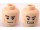 Part No: 3626bpb0567  Name: Minifigure, Head Dual Sided PotC Philip Thick Brown Eyebrows and Cheek Lines, Determined / Angry Pattern - Blocked Open Stud