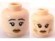 Part No: 3626bpb0569  Name: Minifigure, Head Dual Sided Female Mermaid with Dark Brown Sad Eyebrows and Tear / Scales and Gills Pattern - Blocked Open Stud