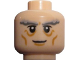 Part No: 3626bpb0729  Name: Minifigure, Head LotR Gandalf Thick Gray Eyebrows, Smile Pattern - Blocked Open Stud