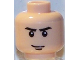 Part No: 3626cpb0035  Name: Minifigure, Head Black Eyebrows, Chin Dimple, Smirk Pattern - Hollow Stud