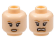 Part No: 3626cpb0556  Name: Minifigure, Head Dual Sided Female PotC Elizabeth Light Brown Eyebrows and Dimple, Smile / Scared Pattern - Hollow Stud