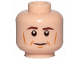 Part No: 3626cpb0563  Name: Minifigure, Head Dark Brown Eyebrows, Medium Nougat Cheek Lines, Dimples, and Chin Dimple, Grin Pattern - Hollow Stud