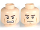 Part No: 3626cpb0567  Name: Minifigure, Head Dual Sided PotC Philip Thick Brown Eyebrows and Cheek Lines, Determined / Angry Pattern - Hollow Stud