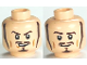 Part No: 3626cpb0574  Name: Minifigure, Head Dual Sided PotC Will Long Brown Sideburns, Moustache, Goatee, Sneer / Smile Pattern - Hollow Stud