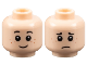 Part No: 3626cpb0595  Name: Minifigure, Head Dual Sided Child Black Eyebrows, Reddish Brown Freckles, Grin / Sad Frown Pattern - Hollow Stud