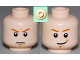 Part No: 3626cpb0634  Name: Minifigure, Head Dual Sided Dark Orange Eyebrows, White Pupils, Brown Chin Dimple, Determined / Smile Pattern - Hollow Stud