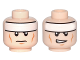 Part No: 3626cpb0637  Name: Minifigure, Head Dual Sided White Headband and Cheek Lines, Frown / Determined Pattern (Batman) - Hollow Stud