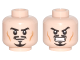Part No: 3626cpb0705  Name: Minifigure, Head Dual Sided Moustache, Goatee and Cheek Lines, Determined / Angry Pattern - Hollow Stud