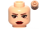 Part No: 3626cpb0802  Name: Minifigure, Head Female Reddish Brown Eyebrows, Large Eyes, and Beauty Mark, Red Lips Pattern (SW Amidala) - Hollow Stud