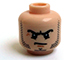 Part No: 3626cpb0894  Name: Minifigure, Head Beard Stubble, Black Angry Eyebrows and Scowl, White Pupils Pattern - Hollow Stud