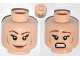 Part No: 3626cpb0933  Name: Minifigure, Head Dual Sided Female Brown Eyebrows, Eyelashes, Medium Nougat Lips, Cheek Lines, Smile / Scared Pattern - Hollow Stud