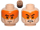 Part No: 3626cpb1225  Name: Minifigure, Head Dual Sided Orange Visor, Black Eyebrows, Determined / Angry Pattern (SW Clone Pilot) - Hollow Stud