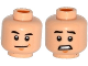 Part No: 3626cpb1380  Name: Minifigure, Head Dual Sided Black Eyebrows, Chin Dimple, Smile / Scared with Clenched Teeth Pattern (Zach) - Hollow Stud