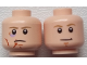 Part No: 3626cpb1637  Name: Minifigure, Head Dual Sided Dark Tan Eyebrows, Chin Dimple, White Pupils, Stern with Scars / Smile Pattern (SW Luke Skywalker) - Hollow Stud