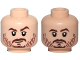 Part No: 3626cpb1670  Name: Minifigure, Head Dual Sided Beard Stubble, Brown Eyebrows, Smile / Neutral Pattern (SW Cassian Andor) - Hollow Stud