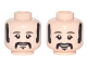 Part No: 3626cpb1685  Name: Minifigure, Head Dual Sided Black Eyebrows, Sideburns, Moustache, Neutral / Smiling Pattern (Ringo) - Hollow Stud