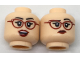 Part No: 3626cpb1785  Name: Minifigure, Head Dual Sided Female Dark Red Glasses and Lips, Quizzical / Excited Pattern - Hollow Stud