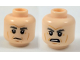 Part No: 3626cpb1855  Name: Minifigure, Head Dual Sided Thick Gray Eyebrows, Cheek Lines, White Pupils, Neutral / Angry Pattern (Han Solo) - Hollow Stud