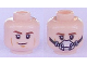 Part No: 3626cpb1921  Name: Minifigure, Head Dual Sided Brown Eyebrows, Cheek Lines, Smirk / Breathing Mask Pattern (SW Han Solo) - Hollow Stud