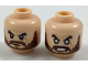 Part No: 3626cpb1924  Name: Minifigure, Head Dual Sided Black Eyebrows, Reddish Brown Beard, Neutral / Angry with White Eyes Pattern - Hollow Stud