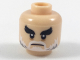 Part No: 3626cpb1988  Name: Minifigure, Head Black Bushy Eyebrows, White Moustache and Beard with Gray Pattern - Hollow Stud