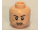 Part No: 3626cpb1997  Name: Minifigure, Head Male Brown Stubble, Dark Brown Eyebrows, Oval Mouth and Scar Pattern (SW DJ) - Hollow Stud