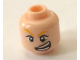 Part No: 3626cpb2001  Name: Minifigure, Head Female Wide Eyes, Dark Orange Lips, Wide Crooked Grin with Teeth Pattern - Hollow Stud